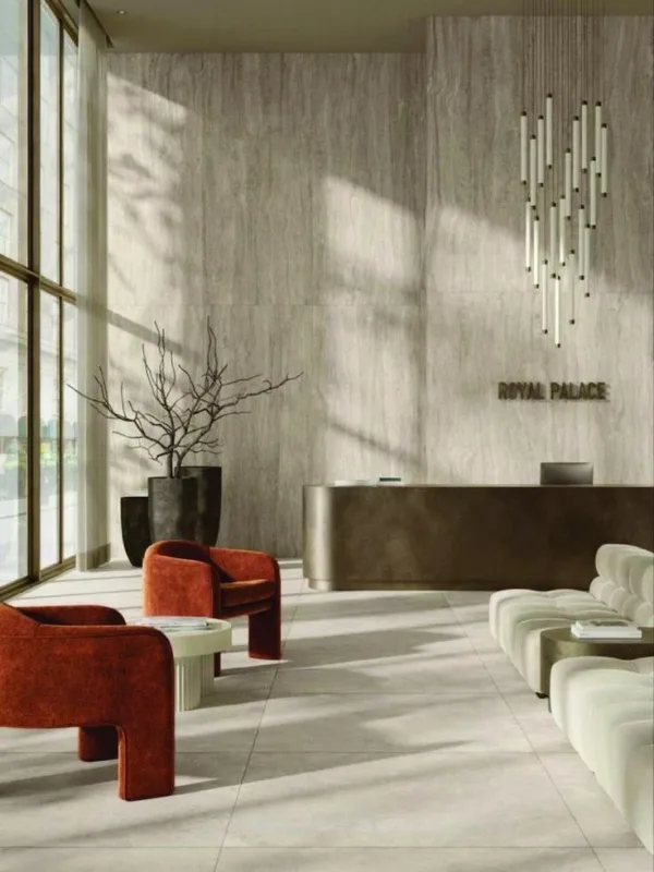 Hotel lobby finished with Pharaon interior cladding panels