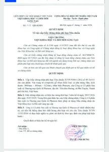 IOSIN decision granting Pharaon Plastic the certificate of conformity to TCVN 11353:2016