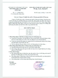 IOSIN notice authorising Pharaon Plastic to use the TCVN 11353:2016 certification mark