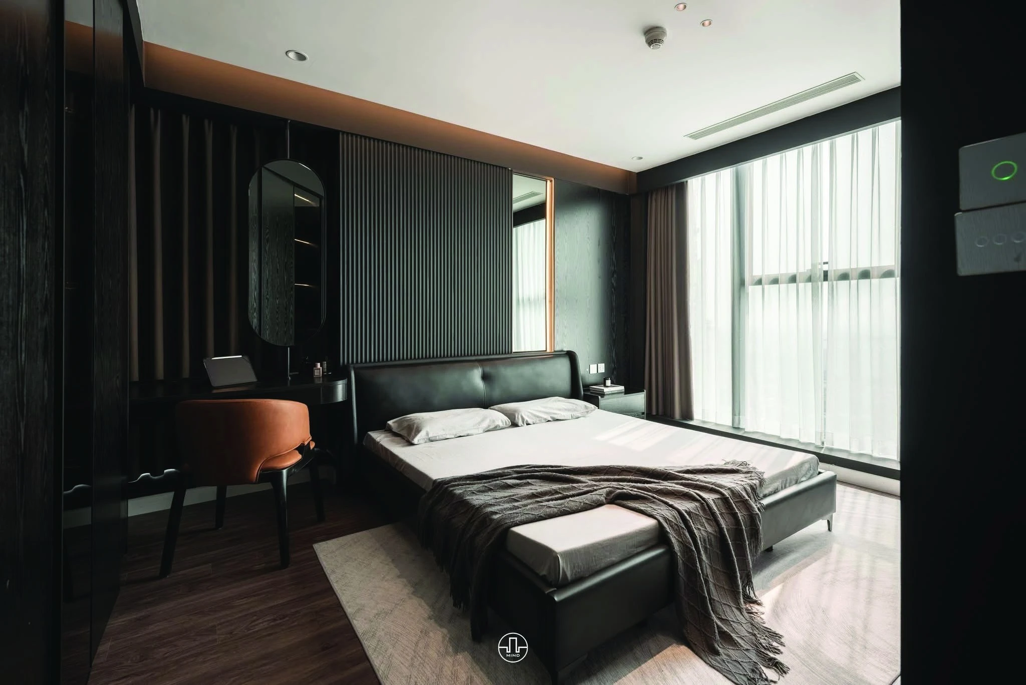 Bedroom finished with Pharaon interior wall panels